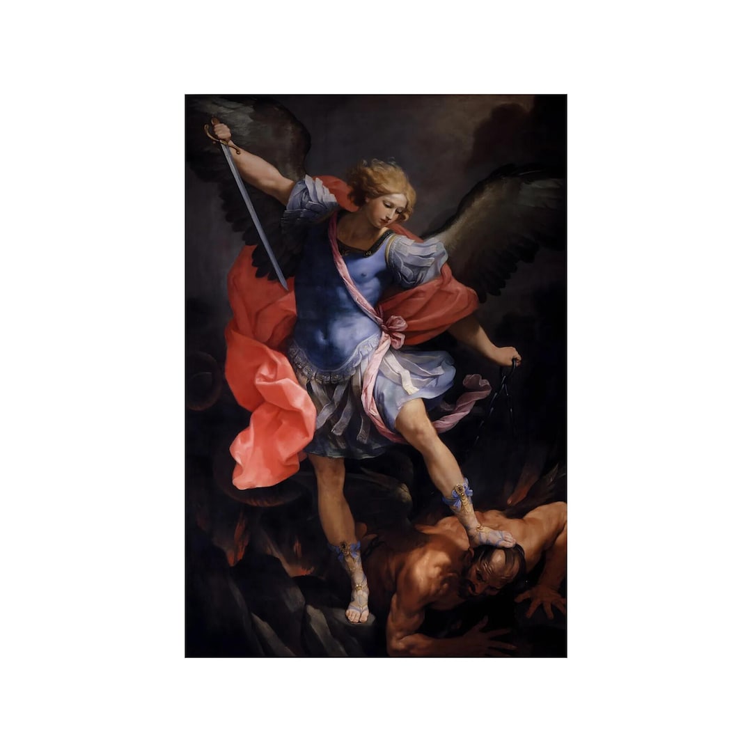Guido Reni Archangel Michael Defeats Satan Devil Painting Art Print - Etsy