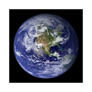 The Blue Marble 2002 Earth from Space Photo Poster Art Print, Pick East or West
