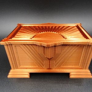 Art Deco Style Box with Lid 3D Printed Small Storage Container Chest Organizer