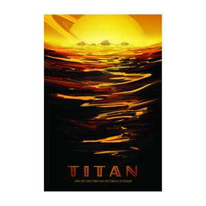 Visions of the Future - Titan - Retro Future Space Travel Tourism Exploration Poster
