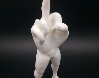 Mittelfinger Figur mit Beinen Person Charakter 3D gedruckte Skulptur - Farbe auswählen