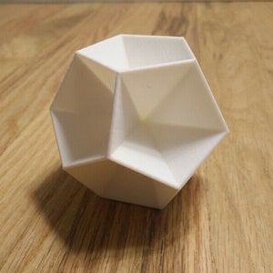 Concave Dodecahedron 3D Print Model Sculpture Geometry Math - Pick Size, Color