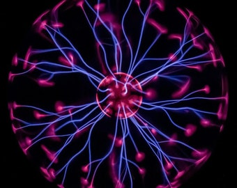 Plasma Ball Globe Lightning Science Electricity Photo Poster Print 24 x 24 in