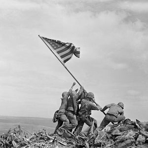 Raising the Flag on Iwo Jima World War 2 WWII Pacific 1945 Photo Poster Print