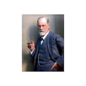 Sigmund Freud by Max Halberstadt Psychoanalysis Photo Poster Art Print Colorized