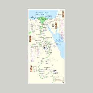 Oude Egypte Egyptische Nijlvalleikaart met hiërogliefensteden