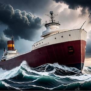 SS Edmund Fitzgerald Disaster History Historical Reconstruction Poster Art Print