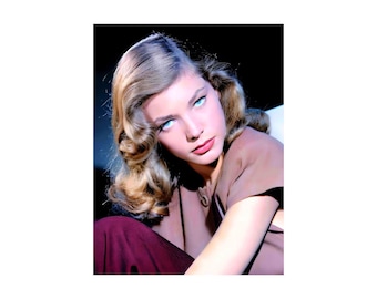 Lauren Bacall Actress Portrait Publicity Photo Poster Art Print Colorized