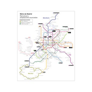 Madrid Spanien Metro System U-Bahn Diagramm Karte Zug Schiene Titel