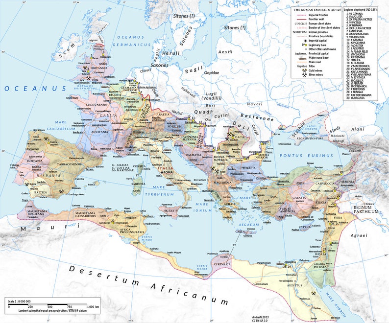 Roman Empire Political Map Latin Europe Rome Poster Art Print - Etsy