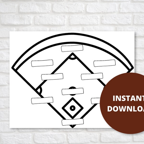 Baseball Diamond, Baseball / Softball Player Line Up, Player Positions 3 Versions