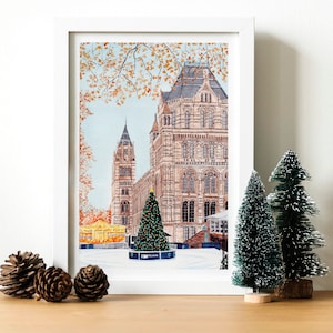 Natural History Museum, London Print, London Wall Art, England Art, London Art Print, London Cityscape, Christmas Print, Travel Gift