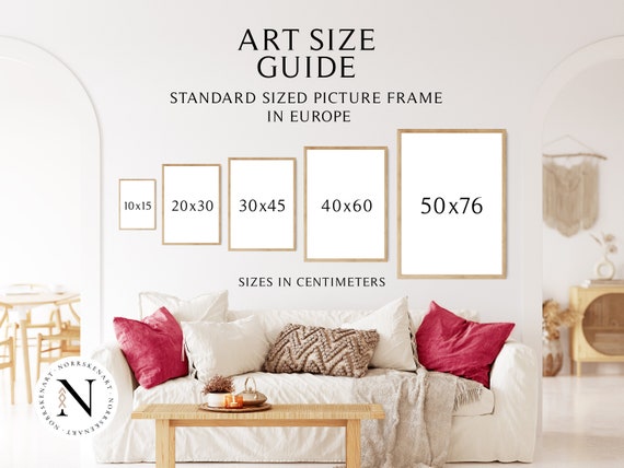 size guide european frame sizes in inches