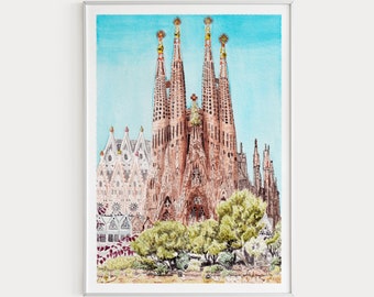 La Sagrada Familia Cathedral Barcelona Spain Unfinished - Etsy