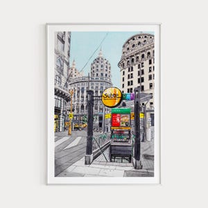 Impresión de Buenos Aires, Arte mural argentino, Pintura en acuarela, Decoración de Buenos Aires, Arte mural urbano, Arte imprimible de Buenos Aires, Regalo de viaje