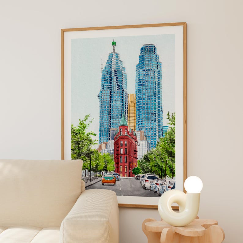 Toronto Watercolor Print, Canada Wall Art, Toronto Cityscape Painting, Canadian Decor, Travel Gift image 2