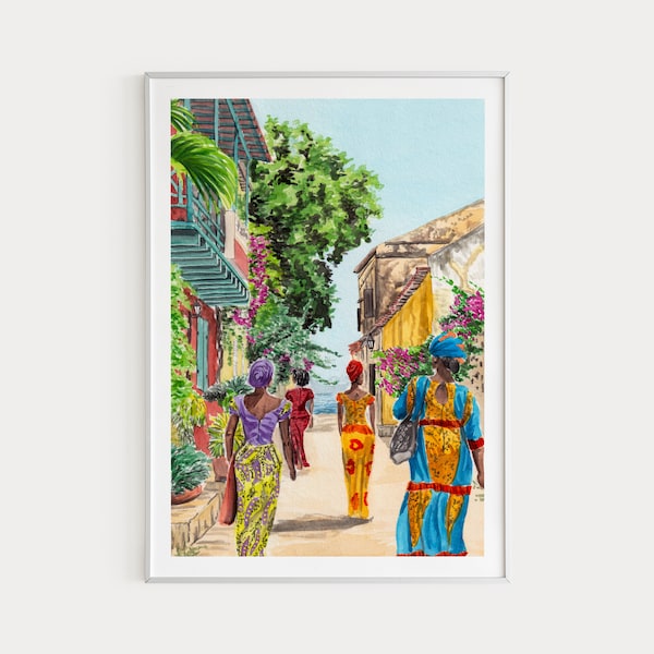 Dakar Print, Senegal Wandbild, Aquarell Malerei, Dakar Stadtbild, Dakar Kunstdruck, Wandbild, Dakar Kunst, Reise Geschenk