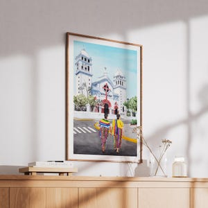 Juayua Watercolor Print, El Salvador Wall Art, Juayua Cityscape Painting, Travel Gift image 5