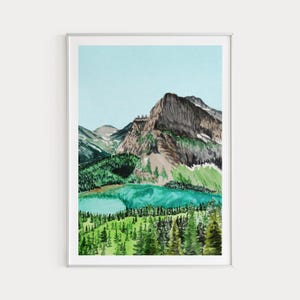 Glacier National Park Print, Montana Wall Art, Watercolor Print, Montana Art Print, Montana Landscape, USA Print, Montana Print, Travel Gift