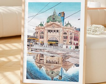 メルボルンのプリント、オーストラリアのウォールアート、メルボルンの