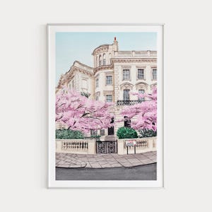 Notting Hill Print, London Wall Art, London Print, Watercolor Print, UK Art, England Print, London Spring Art, Europe Print, Travel Gift