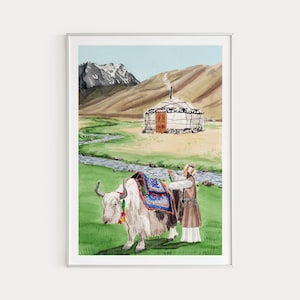 Kirgistan Print, Kirgistan Wandkunst, Kirgistan Malerei, Kirgistan Landschaft, Kirgistan Poster, Asia Kunst, Kirgistan Dekor, Reisegeschenk