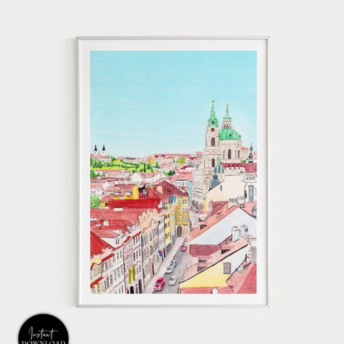 Prague Czech Republic Prague Art Print Prague Cityscape Etsy