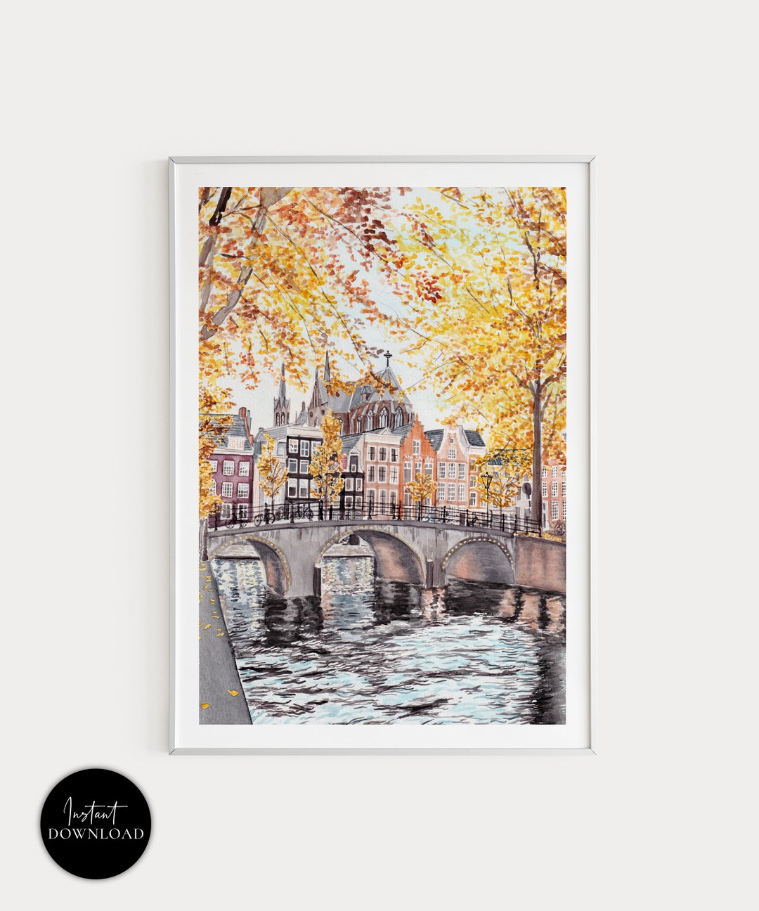 Amsterdam Art Print Netherlands Print Amsterdam Painting Etsy