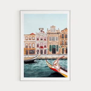 Aveiro Print, Portugal Wall Art, Watercolor Print, Aveiro Cityscape, Portugal Wall Decor, Europe Print, Aveiro Landscape, Travel Gift