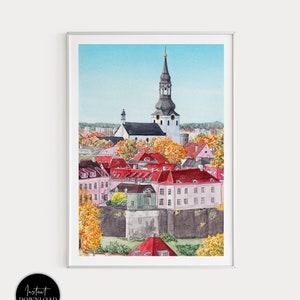 Tallinn Print, Estonia Wall Art, Tallinn Art Print, Tallinn Cityscape, Estonia Art Print, Estonia Art, Europe Print, Travel Gift