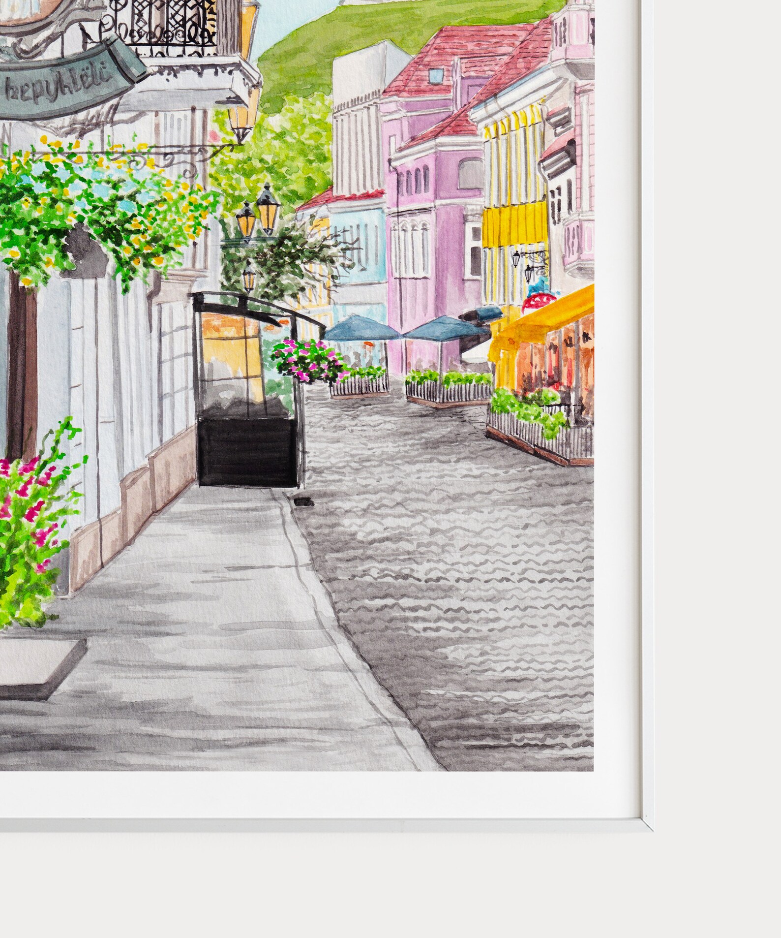 Vilnius Art Print Lithuania Wall Art Vilnius Painting Etsy