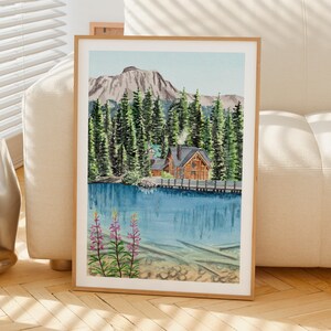 Yoho National Park Watercolor Print, Canada Wall Art, Digital Download image 5