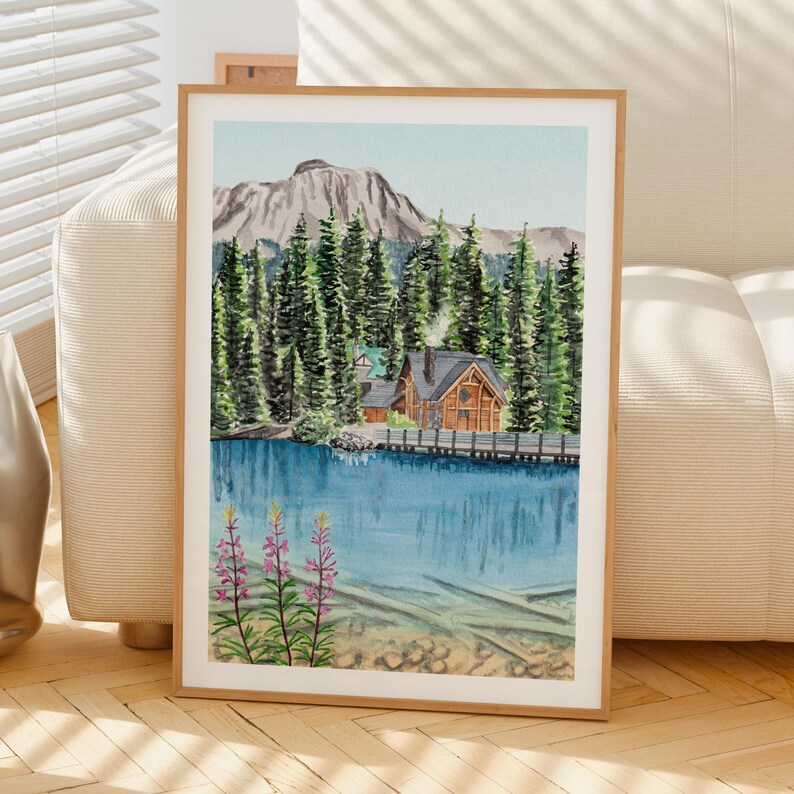 Yoho National Park Watercolor Print, Canada Wall Art, Digital Download image 5