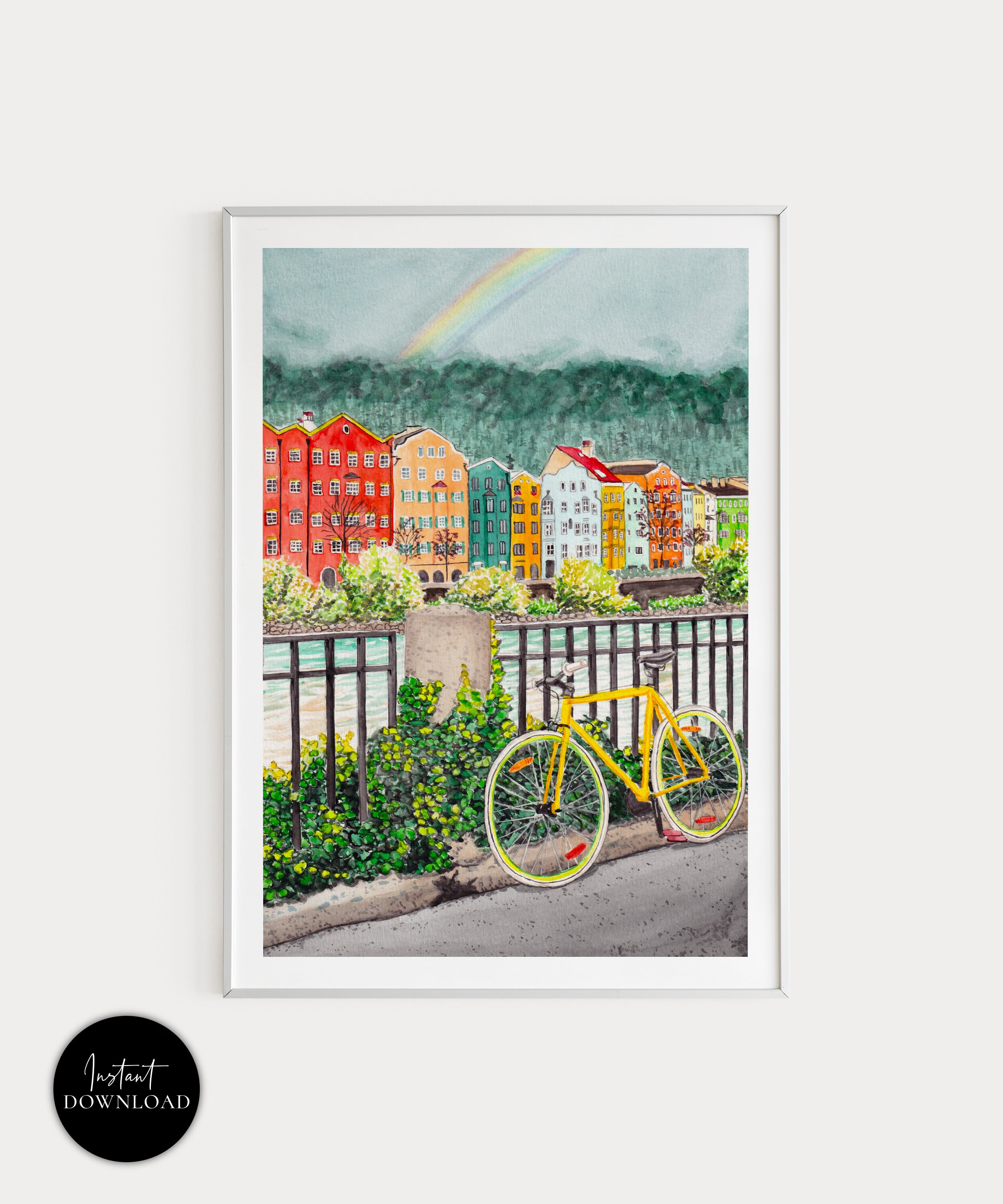 Innsbruck Print, Austria Wall Art, Innsbruck Cityscape, Austria Art Print, Austria Art, Innsbruck Cityscape, Europe Print, Travel Gift