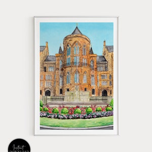 Glasgow University Print, Scotland Wall Art, Scotland Art Print, Glasgow Print, Scotland Art, Scotland Print, Europe Print, Travel Gift