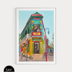 Caminito La Boca, Impressão de Buenos Aires, Impressão Argentina, Arte de parede de Buenos Aires, Argentina, Impressão da América do Sul, Presente de viagem, Impressão artística de La Boca