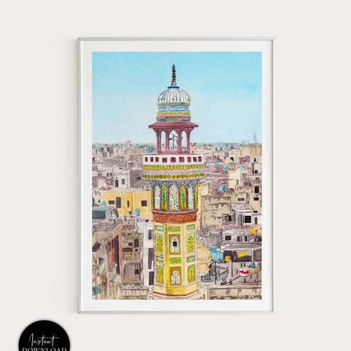 Badshahi Mosque Print Pakistan Wall Art Lahore Print Etsy