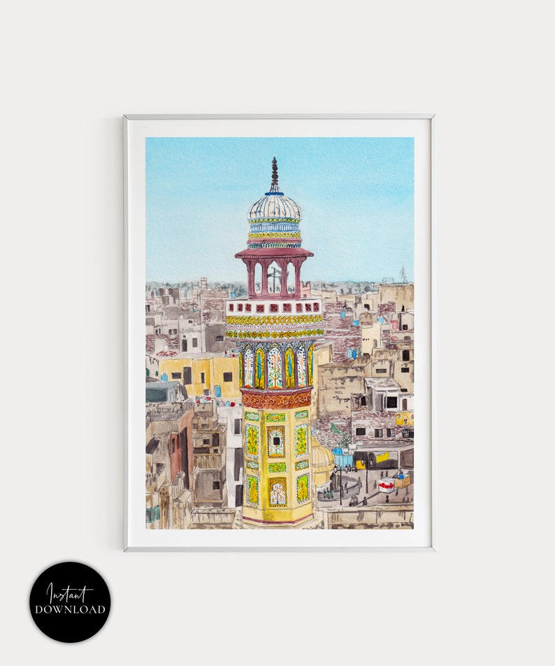 Wazir Khan Mosque Print Pakistan Wall Art Pakistan Print Etsy