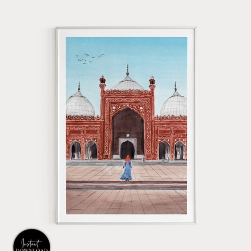 Badshahi Mosque Print Pakistan Wall Art Lahore Print Etsy