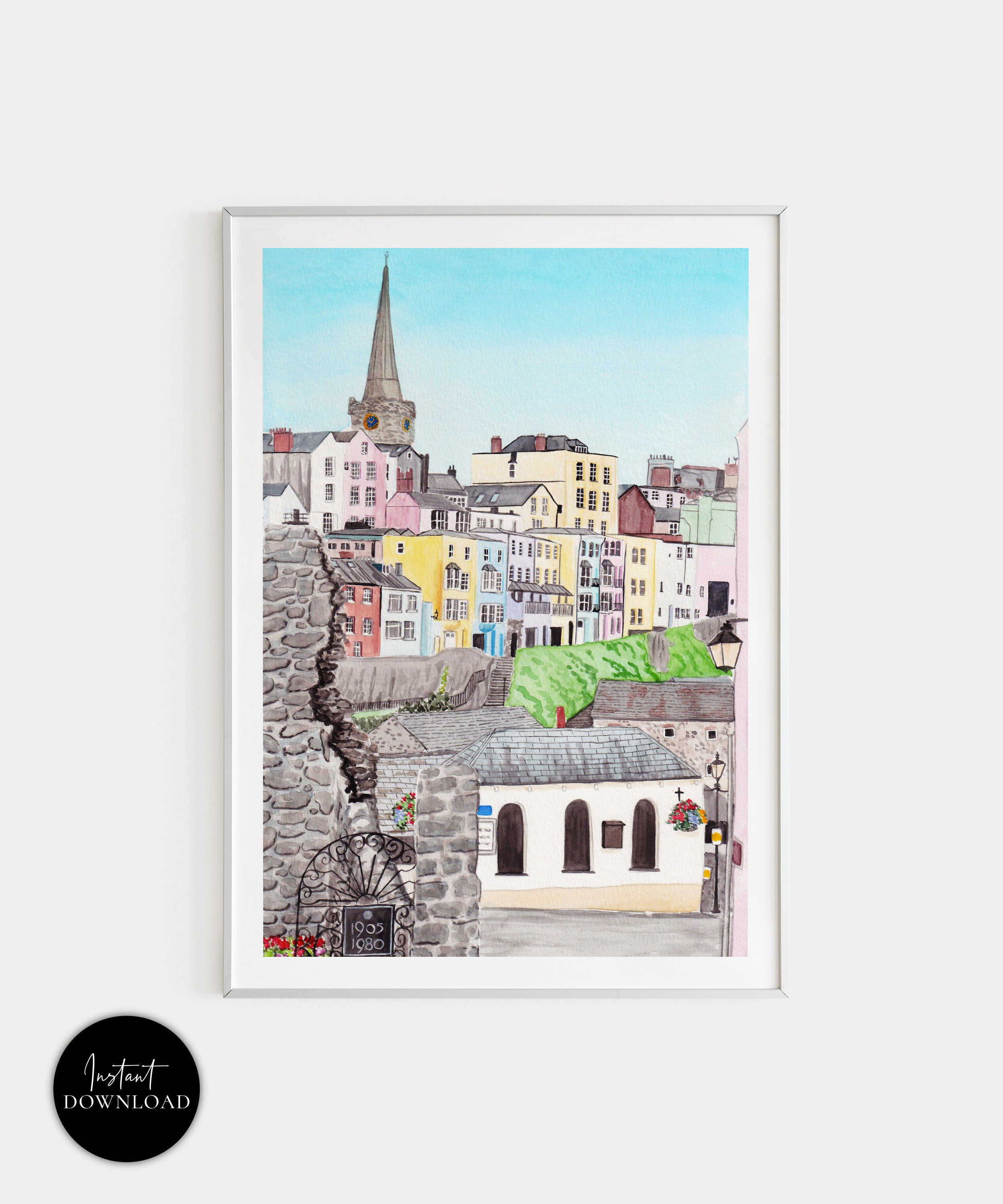 Tenby Print Wales Wall Art Wales Art Print Wales Art Tenby Etsy