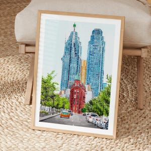 Toronto Watercolor Print, Canada Wall Art, Toronto Cityscape Painting, Canadian Decor, Travel Gift image 3