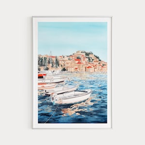 Sibenik Art Print, Croatia Wall Art, Watercolor Painting, Croatia Wall Decor, Sibenik Landscape, Croatia Art, Travel Gift, Europe Print