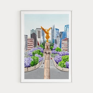Mexico City Print, Mexico Wall Art, Watercolor Art, Mexico Cityscape, Printable Wall Art, Travel Gift, Latin America Art, Mexican Art