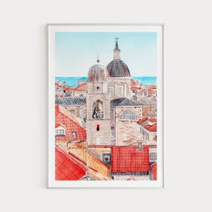 Impresión de Dubrovnik, Impresión de arte de Croacia, Impresión de Europa, Arte de Croacia, Arte de la pared de Croacia, Dubrovnik, Impresión de Croacia, Regalo de viaje, Pintura de Dubrovnik