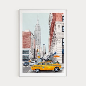 New York Print, New York Wall Art, Watercolor Print, New York Cityscape, NYC Art, Printable Art, NY Painting, USA Wall Decor, Travel Gift