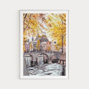 Amsterdam Art Print, Netherlands Print, Amsterdam Painting, Amsterdam ...