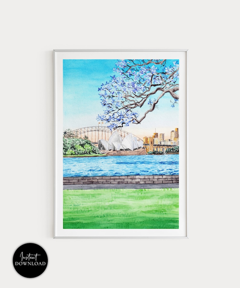 Sydney Print Australia Wall Art Sydney Cityscape Australia Etsy