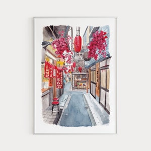 Shinjuku Alley, Japan Tokyo, Japan Art Print, Tokyo Wall Art, Tokyo Cityscape, Tokyo Print, Japan Print, Tokyo Painting, Japanese Art Print