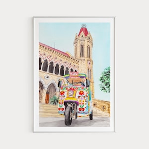 Karachi Print, Pakistan Wall Art, Pakistan Print, Pakistan Art Print, Karachi, Travel Gift, Karachi Painting, Asia print, Karachi Cityscape