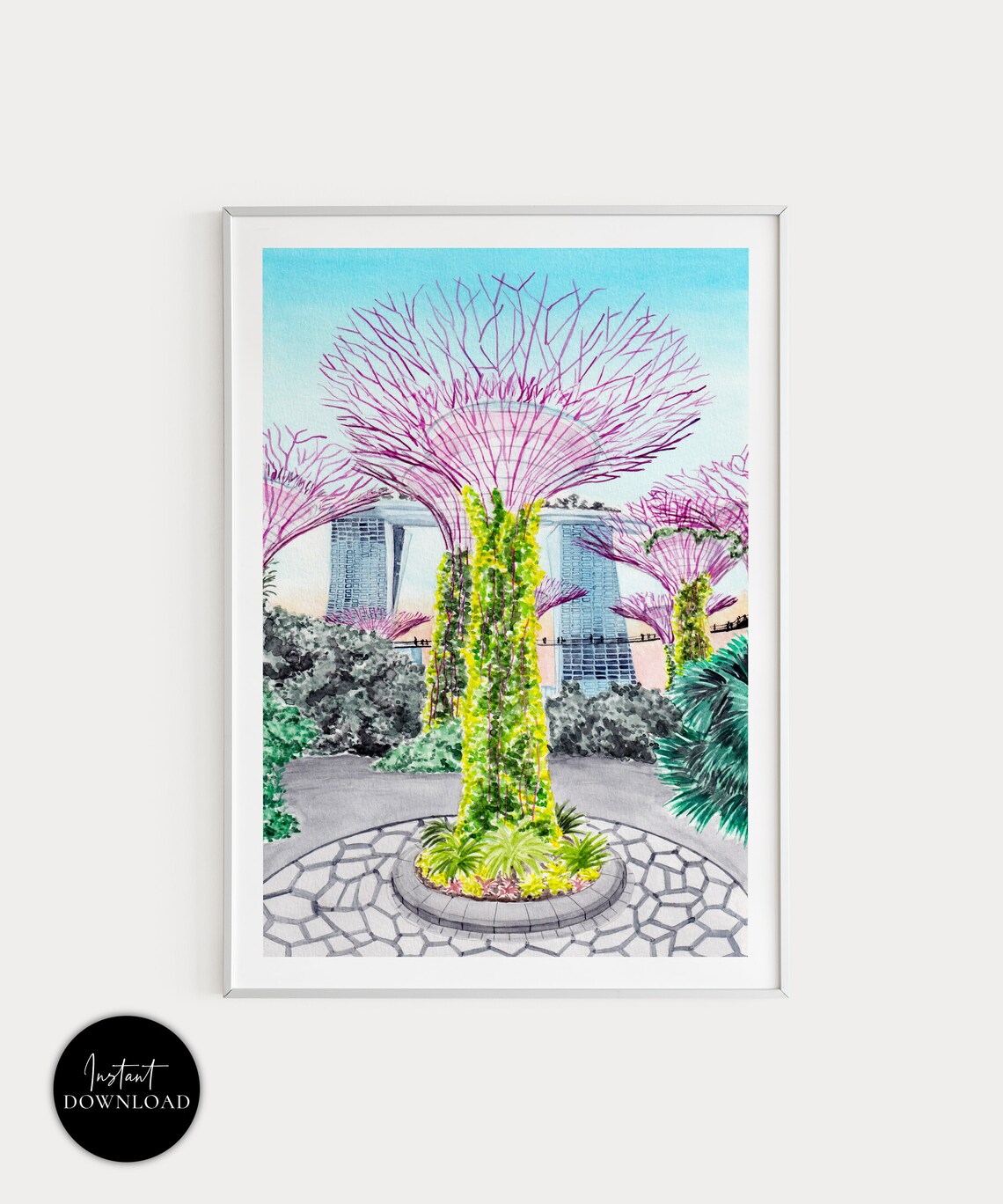 Singapore Print Gardens by the Bay Singapore Wall Art Etsy